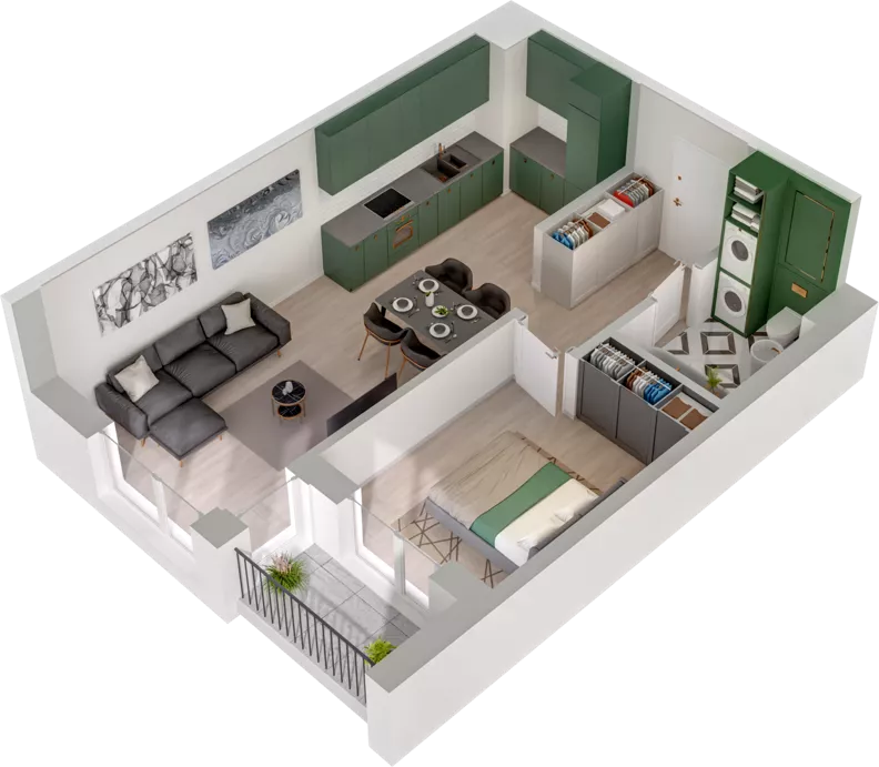 2 pokoje, mieszkanie 43,87 m², piętro 1, oferta nr CCW/S20/14, Centrum Chwarzno - Wiczlino , Gdynia, Chwarzno-Wiczlino, ul. Fregatowa