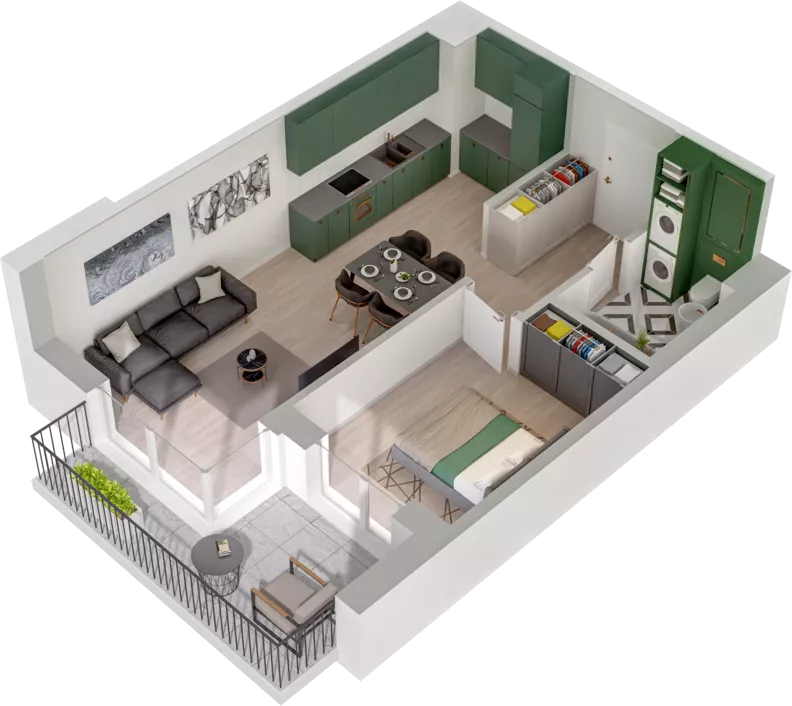 2 pokoje, mieszkanie 43,87 m², piętro 2, oferta nr CCW/S20/22, Centrum Chwarzno - Wiczlino , Gdynia, Chwarzno-Wiczlino, ul. Fregatowa
