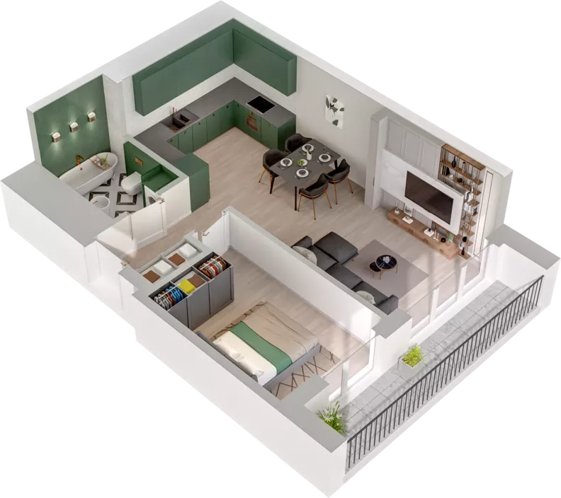 2 pokoje, mieszkanie 45,65 m², piętro 3, oferta nr CCW/S20/27, Centrum Chwarzno - Wiczlino , Gdynia, Chwarzno-Wiczlino, ul. Fregatowa