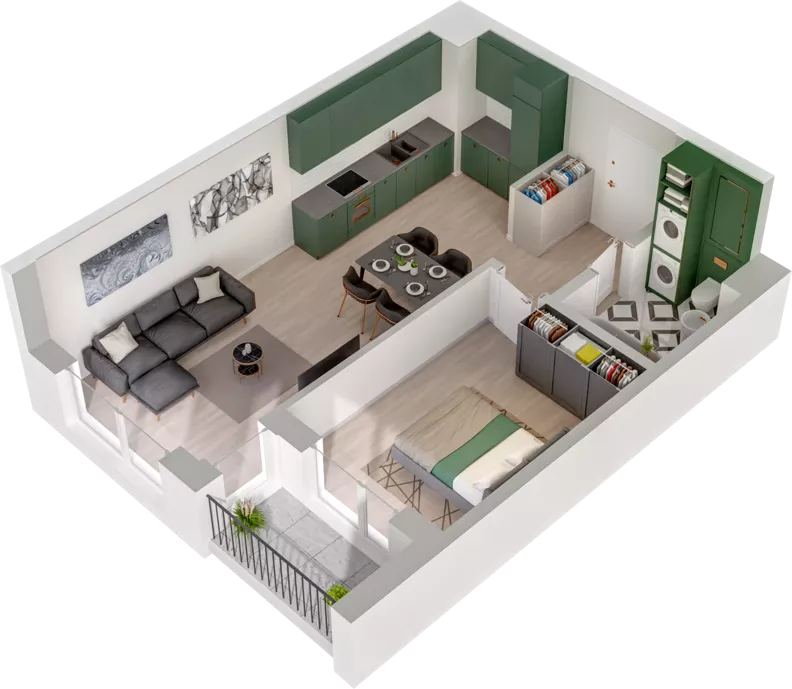 2 pokoje, mieszkanie 44,12 m², piętro 3, oferta nr CCW/S20/29, Centrum Chwarzno - Wiczlino , Gdynia, Chwarzno-Wiczlino, ul. Fregatowa