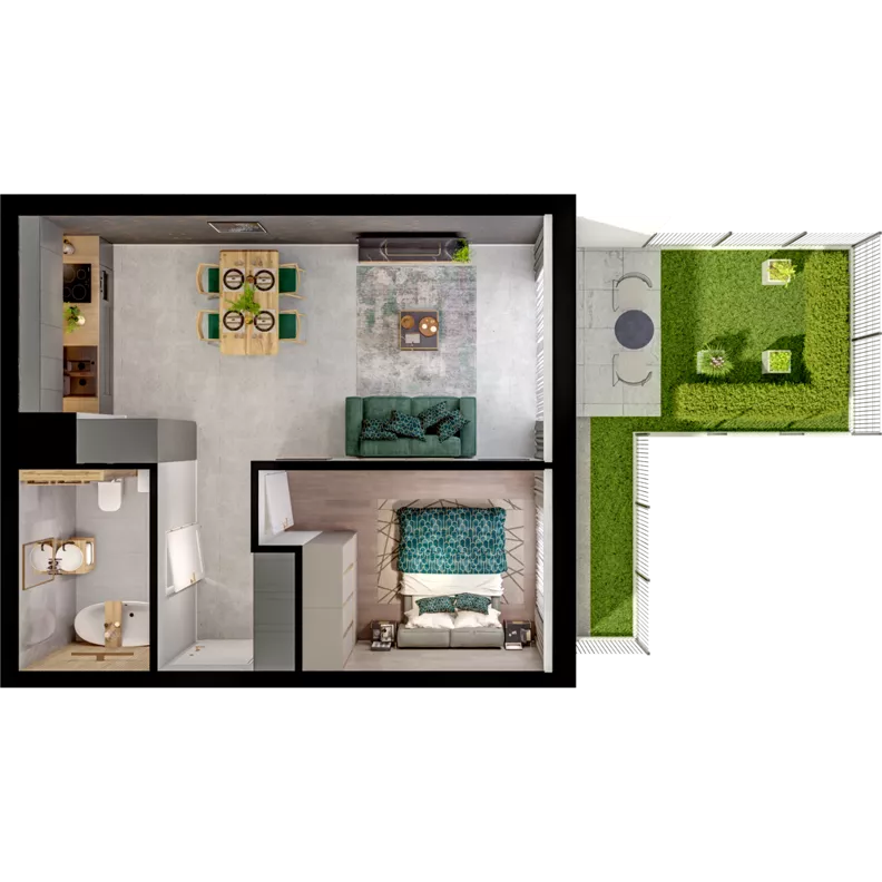 2 pokoje, mieszkanie 44,81 m², parter, oferta nr CCW/S22/4, Centrum Chwarzno - Wiczlino , Gdynia, Chwarzno-Wiczlino, ul. Fregatowa