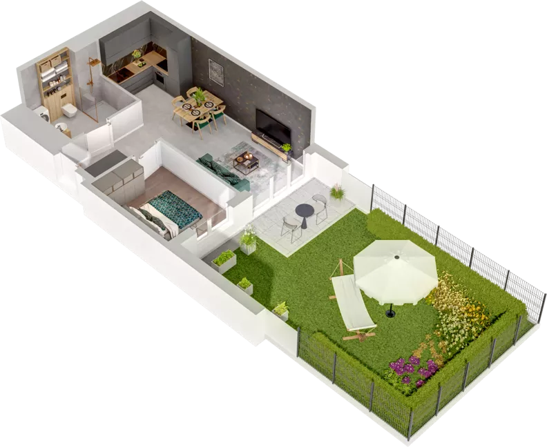 2 pokoje, mieszkanie 45,68 m², parter, oferta nr CCW/S22/6, Centrum Chwarzno - Wiczlino , Gdynia, Chwarzno-Wiczlino, ul. Fregatowa