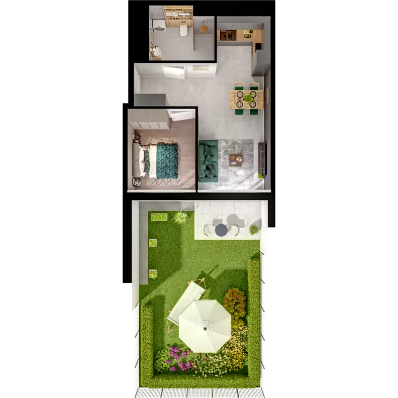 2 pokoje, mieszkanie 45,68 m², parter, oferta nr CCW/S22/6, Centrum Chwarzno - Wiczlino , Gdynia, Chwarzno-Wiczlino, ul. Fregatowa