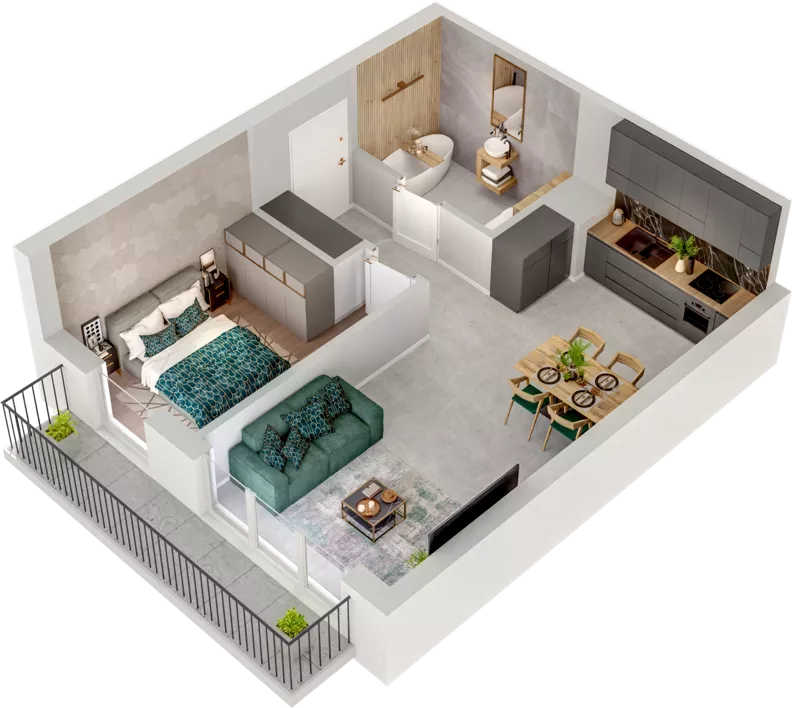 2 pokoje, mieszkanie 44,76 m², piętro 1, oferta nr CCW/S22/9, Centrum Chwarzno - Wiczlino , Gdynia, Chwarzno-Wiczlino, ul. Fregatowa