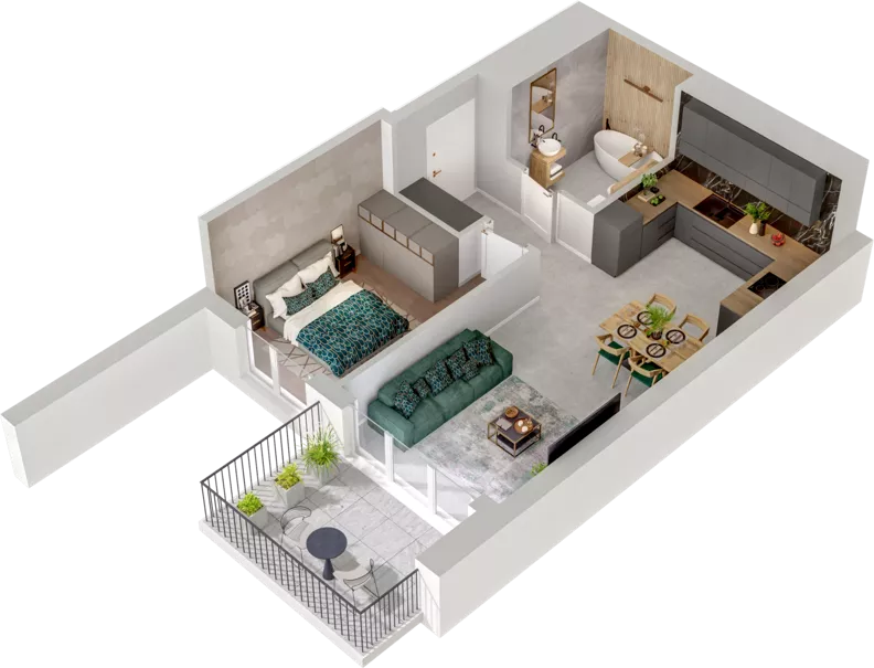 2 pokoje, mieszkanie 45,66 m², piętro 1, oferta nr CCW/S22/11, Centrum Chwarzno - Wiczlino , Gdynia, Chwarzno-Wiczlino, ul. Fregatowa