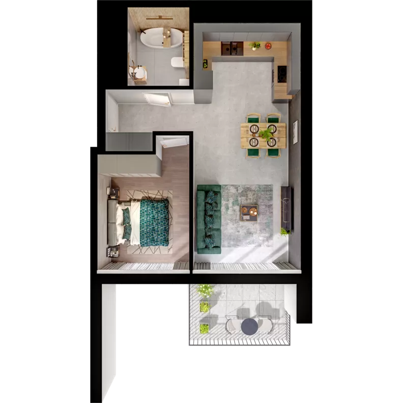 2 pokoje, mieszkanie 45,66 m², piętro 1, oferta nr CCW/S22/11, Centrum Chwarzno - Wiczlino , Gdynia, Chwarzno-Wiczlino, ul. Fregatowa