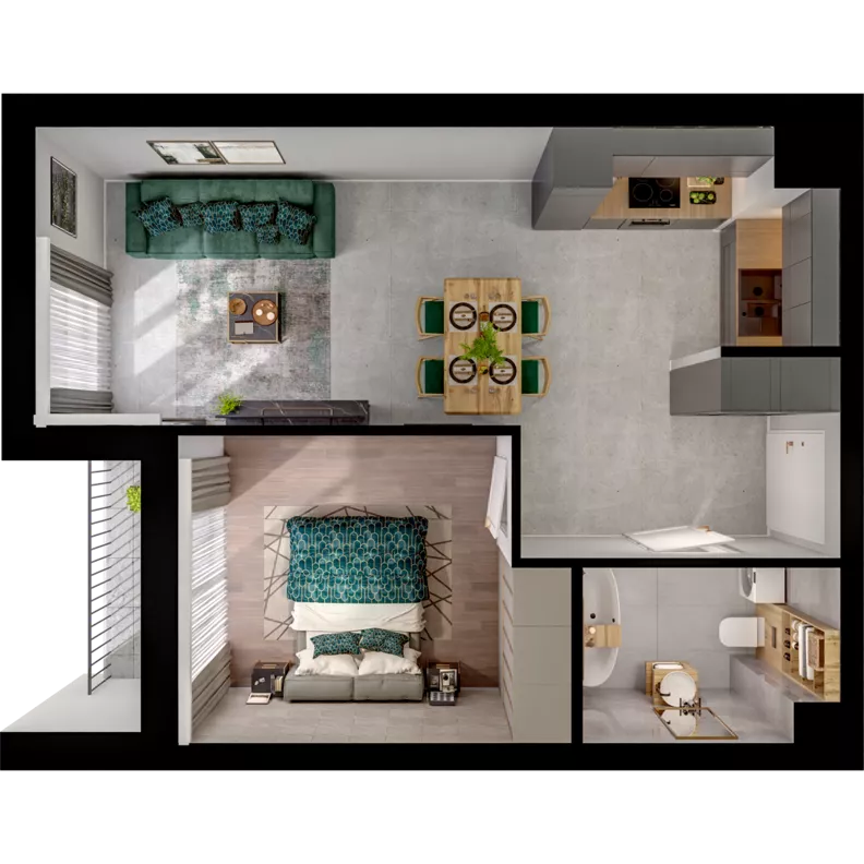 2 pokoje, mieszkanie 43,84 m², piętro 1, oferta nr CCW/S22/13, Centrum Chwarzno - Wiczlino , Gdynia, Chwarzno-Wiczlino, ul. Fregatowa