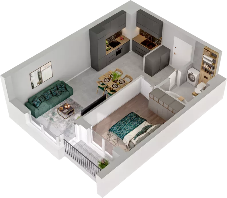 2 pokoje, mieszkanie 43,78 m², piętro 1, oferta nr CCW/S22/14, Centrum Chwarzno - Wiczlino , Gdynia, Chwarzno-Wiczlino, ul. Fregatowa
