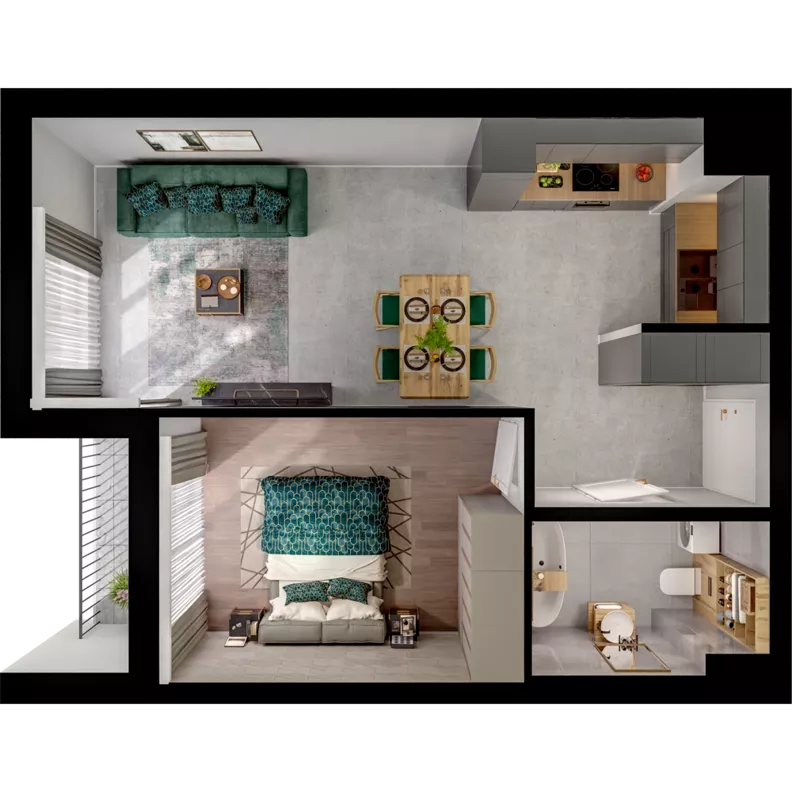 2 pokoje, mieszkanie 43,78 m², piętro 1, oferta nr CCW/S22/14, Centrum Chwarzno - Wiczlino , Gdynia, Chwarzno-Wiczlino, ul. Fregatowa