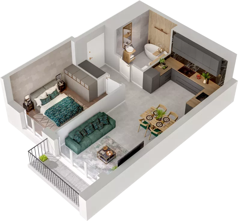 2 pokoje, mieszkanie 45,66 m², piętro 2, oferta nr CCW/S22/19, Centrum Chwarzno - Wiczlino , Gdynia, Chwarzno-Wiczlino, ul. Fregatowa