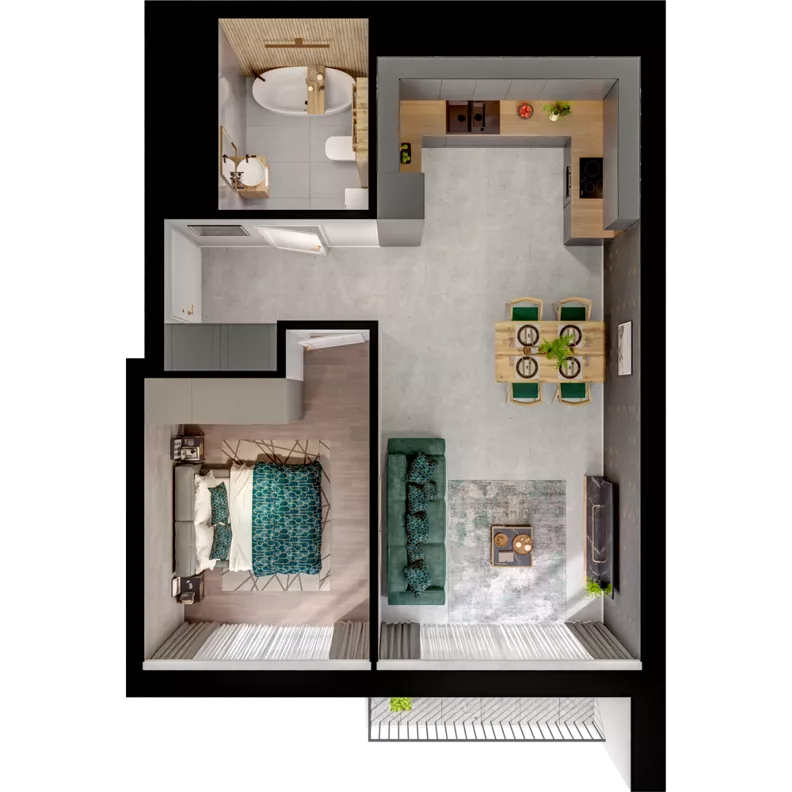 2 pokoje, mieszkanie 45,66 m², piętro 2, oferta nr CCW/S22/19, Centrum Chwarzno - Wiczlino , Gdynia, Chwarzno-Wiczlino, ul. Fregatowa