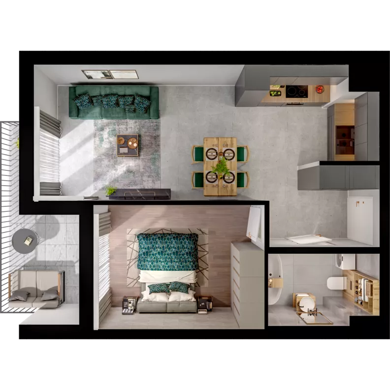 2 pokoje, mieszkanie 43,78 m², piętro 2, oferta nr CCW/S22/22, Centrum Chwarzno - Wiczlino , Gdynia, Chwarzno-Wiczlino, ul. Fregatowa