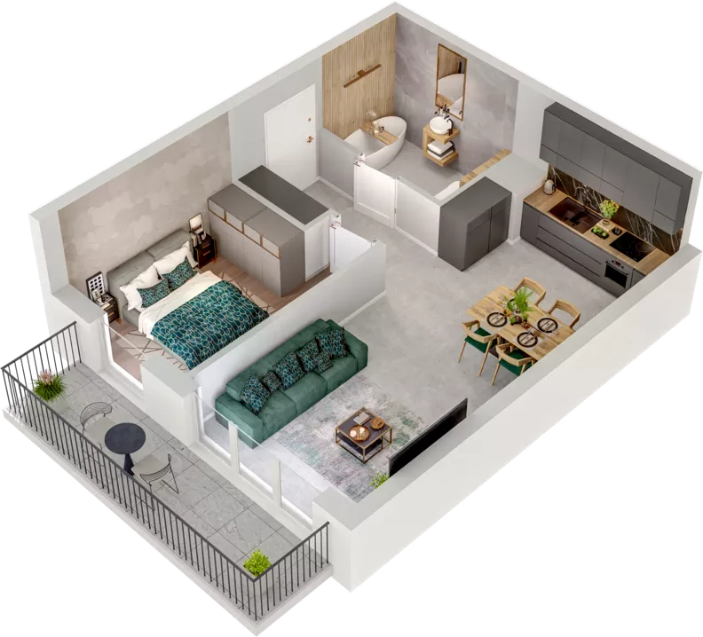 2 pokoje, mieszkanie 44,76 m², piętro 3, oferta nr CCW/S22/25, Centrum Chwarzno - Wiczlino , Gdynia, Chwarzno-Wiczlino, ul. Fregatowa