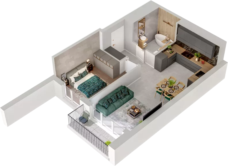 2 pokoje, mieszkanie 45,66 m², piętro 3, oferta nr CCW/S22/27, Centrum Chwarzno - Wiczlino , Gdynia, Chwarzno-Wiczlino, ul. Fregatowa