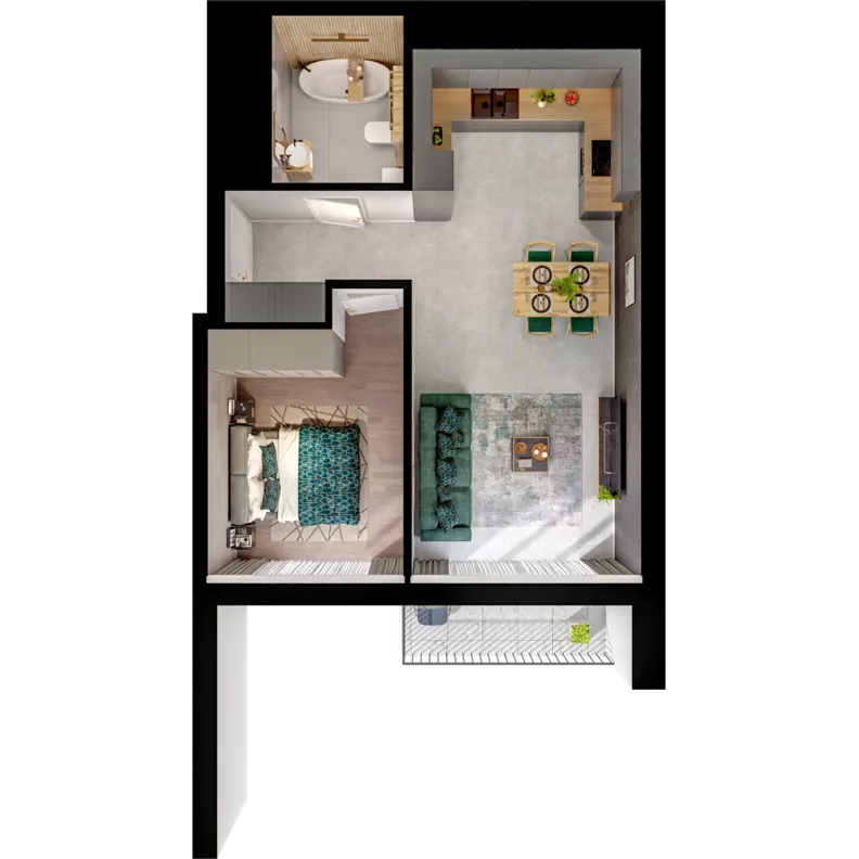 2 pokoje, mieszkanie 45,66 m², piętro 3, oferta nr CCW/S22/27, Centrum Chwarzno - Wiczlino , Gdynia, Chwarzno-Wiczlino, ul. Fregatowa