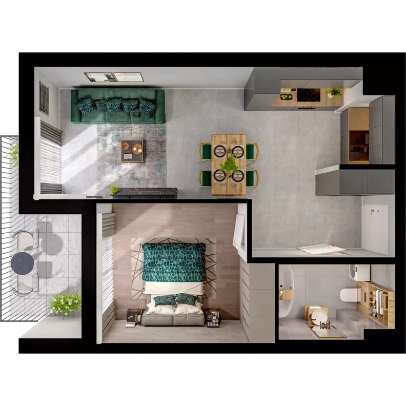 2 pokoje, mieszkanie 43,84 m², piętro 3, oferta nr CCW/S22/29, Centrum Chwarzno - Wiczlino , Gdynia, Chwarzno-Wiczlino, ul. Fregatowa