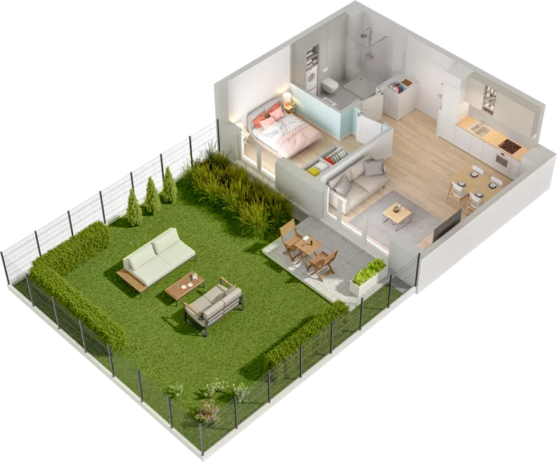 2 pokoje, mieszkanie 42,78 m², parter, oferta nr WW/B4/6, Welocity Wiczlino, Gdynia, Chwarzno-Wiczlino, ul. Jana Kazimierza