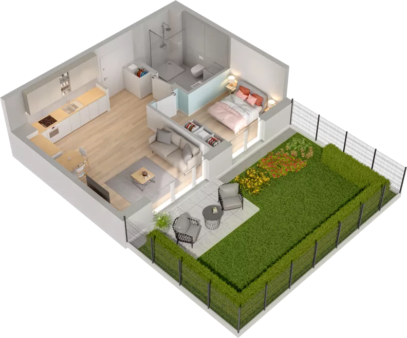 2 pokoje, mieszkanie 42,77 m², parter, oferta nr WW/B4/13, Welocity Wiczlino, Gdynia, Chwarzno-Wiczlino, ul. Jana Kazimierza