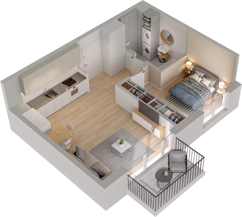 2 pokoje, mieszkanie 42,76 m², piętro 1, oferta nr WW/B4/27, Welocity Wiczlino, Gdynia, Chwarzno-Wiczlino, ul. Jana Kazimierza