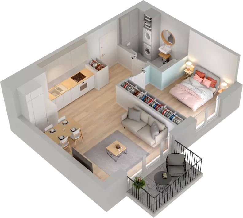2 pokoje, mieszkanie 42,11 m², piętro 2, oferta nr WW/B4/35, Welocity Wiczlino, Gdynia, Chwarzno-Wiczlino, ul. Jana Kazimierza