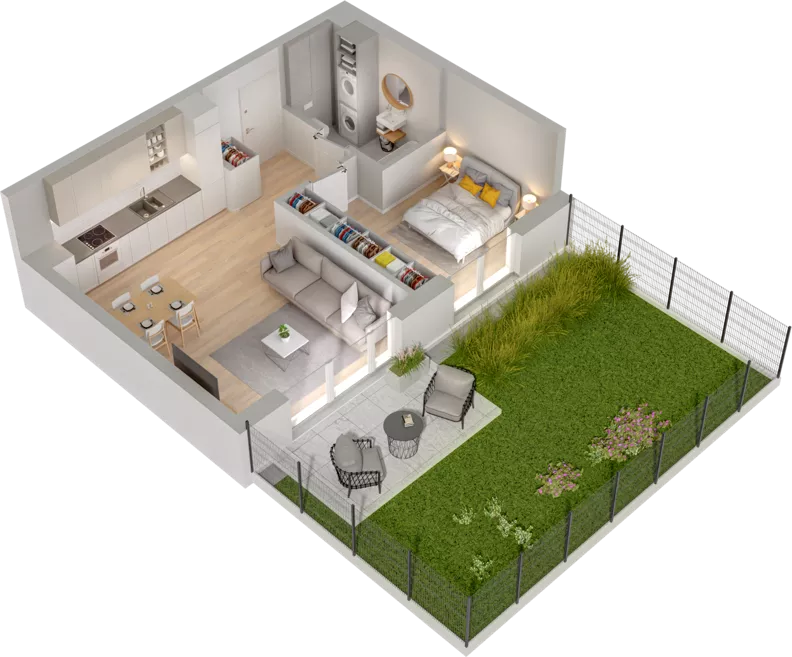 2 pokoje, mieszkanie 42,71 m², parter, oferta nr WW/B5/4, Welocity Wiczlino, Gdynia, Chwarzno-Wiczlino, ul. Jana Kazimierza