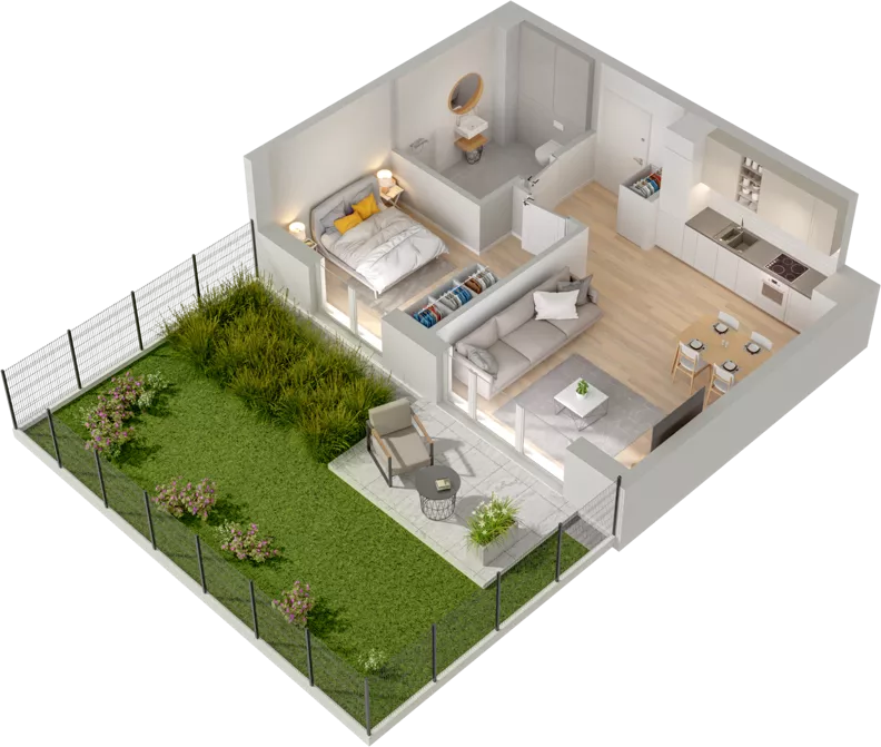 2 pokoje, mieszkanie 42,64 m², parter, oferta nr WW/B5/7, Welocity Wiczlino, Gdynia, Chwarzno-Wiczlino, ul. Jana Kazimierza
