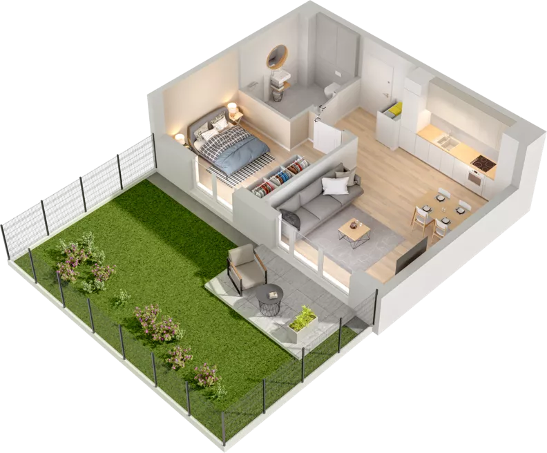 2 pokoje, mieszkanie 42,83 m², parter, oferta nr WW/B5/10, Welocity Wiczlino, Gdynia, Chwarzno-Wiczlino, ul. Jana Kazimierza