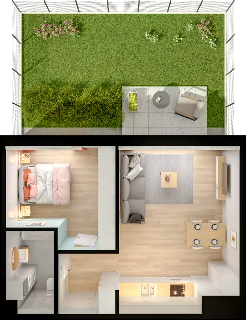 2 pokoje, mieszkanie 42,38 m², parter, oferta nr WW/B5/11, Welocity Wiczlino, Gdynia, Chwarzno-Wiczlino, ul. Jana Kazimierza