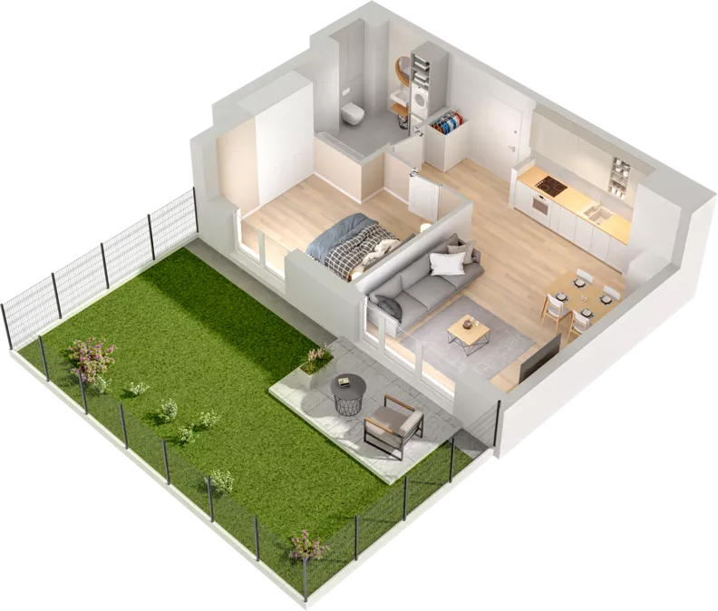 2 pokoje, mieszkanie 46,62 m², parter, oferta nr WW/B5/12, Welocity Wiczlino, Gdynia, Chwarzno-Wiczlino, ul. Jana Kazimierza