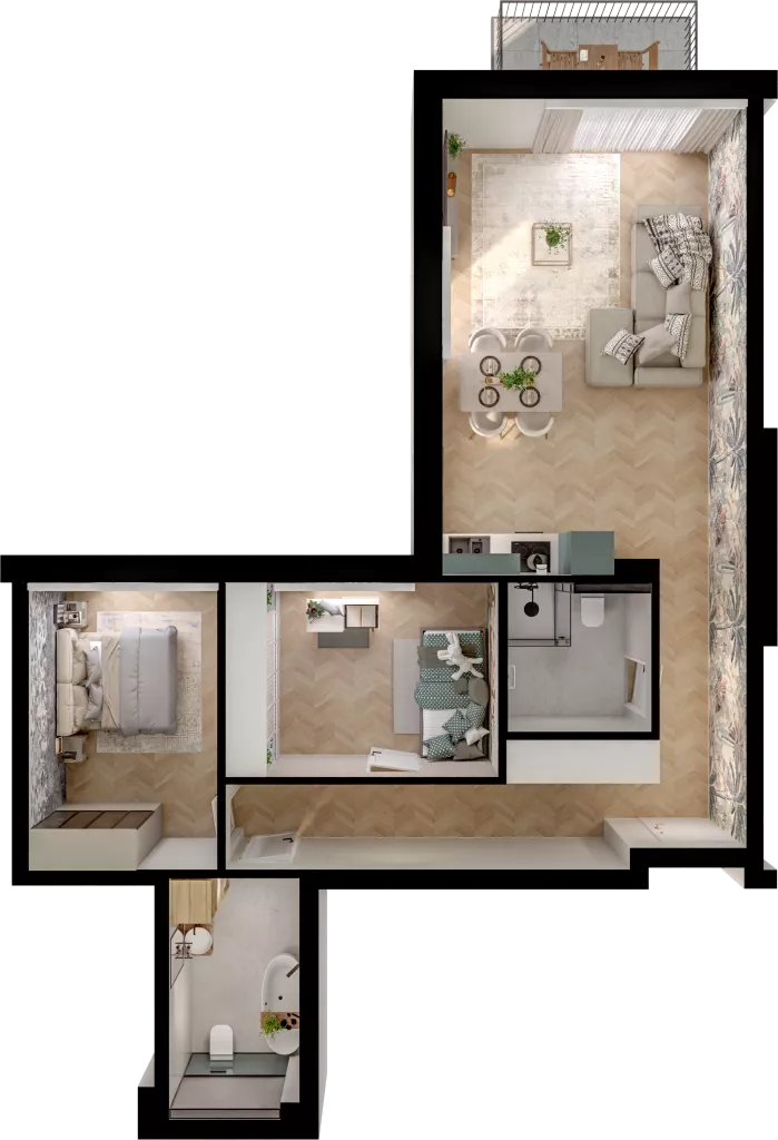 3 pokoje, mieszkanie 72,16 m², piętro 2, oferta nr WL/D33/15, Wiczlino Lyceum, Gdynia, Chwarzno-Wiczlino, Wiczlino, ul. Danusi 31