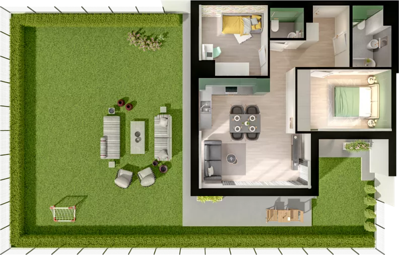 3 pokoje, mieszkanie 54,90 m², parter, oferta nr CCW/S26/5, Centrum Chwarzno - Wiczlino, Gdynia, Chwarzno-Wiczlino, ul. Fregatowa