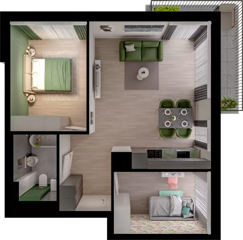 3 pokoje, mieszkanie 51,68 m², piętro 1, oferta nr CCW/S26/9, Centrum Chwarzno - Wiczlino , Gdynia, Chwarzno-Wiczlino, ul. Fregatowa