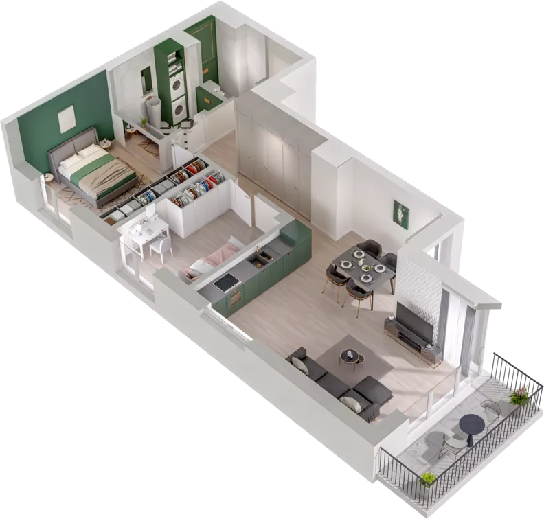 3 pokoje, mieszkanie 63,89 m², piętro 1, oferta nr CCW/S18/15, Centrum Chwarzno - Wiczlino , Gdynia, Chwarzno-Wiczlino, ul. Fregatowa