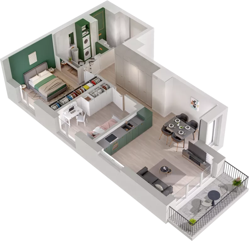 3 pokoje, mieszkanie 60,34 m², piętro 1, oferta nr CCW/S20/15, Centrum Chwarzno - Wiczlino , Gdynia, Chwarzno-Wiczlino, ul. Fregatowa