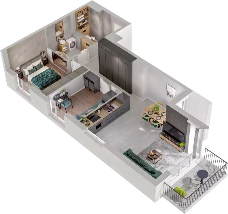 3 pokoje, mieszkanie 64,10 m², piętro 1, oferta nr CCW/S22/15, Centrum Chwarzno - Wiczlino , Gdynia, Chwarzno-Wiczlino, ul. Fregatowa
