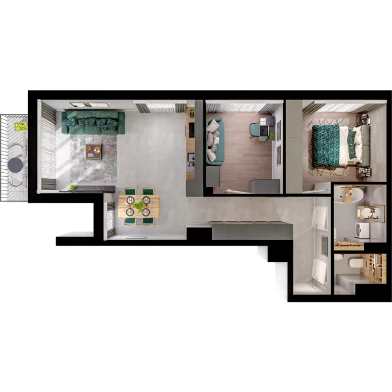 3 pokoje, mieszkanie 64,10 m², piętro 1, oferta nr CCW/S22/15, Centrum Chwarzno - Wiczlino , Gdynia, Chwarzno-Wiczlino, ul. Fregatowa