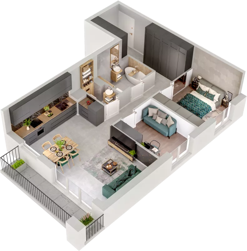 3 pokoje, mieszkanie 64,10 m², piętro 1, oferta nr CCW/S22/16, Centrum Chwarzno - Wiczlino , Gdynia, Chwarzno-Wiczlino, ul. Fregatowa