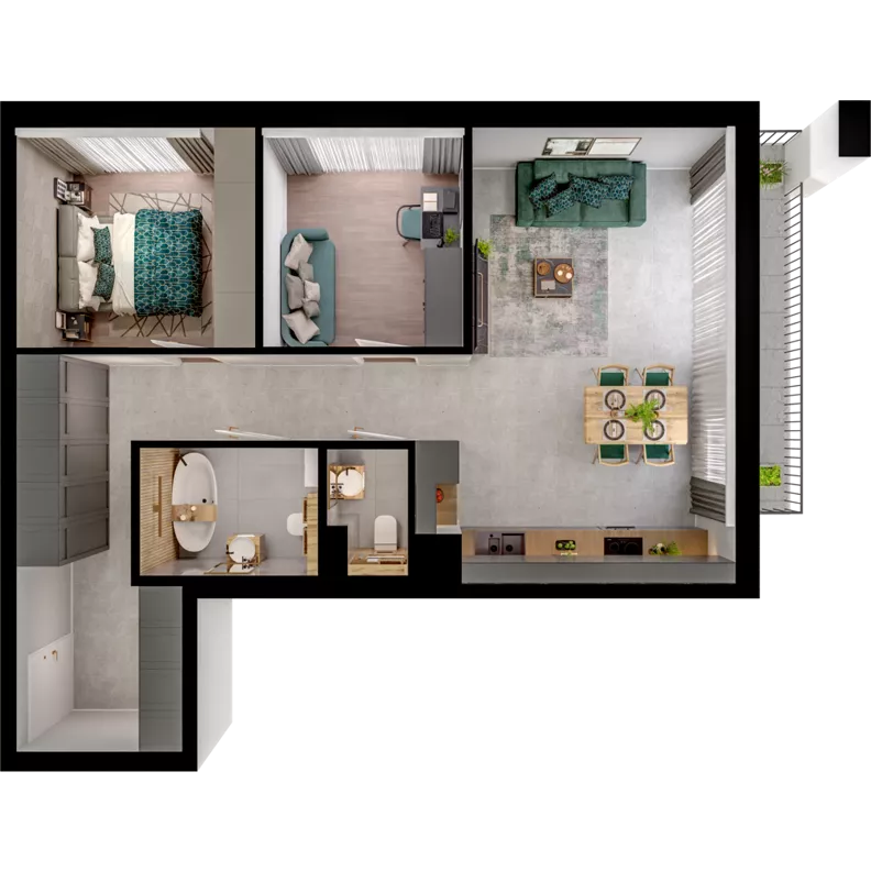 3 pokoje, mieszkanie 64,10 m², piętro 1, oferta nr CCW/S22/16, Centrum Chwarzno - Wiczlino , Gdynia, Chwarzno-Wiczlino, ul. Fregatowa