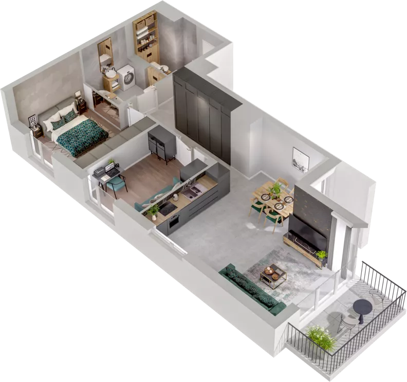 3 pokoje, mieszkanie 63,96 m², piętro 3, oferta nr CCW/S22/31, Centrum Chwarzno - Wiczlino , Gdynia, Chwarzno-Wiczlino, ul. Fregatowa