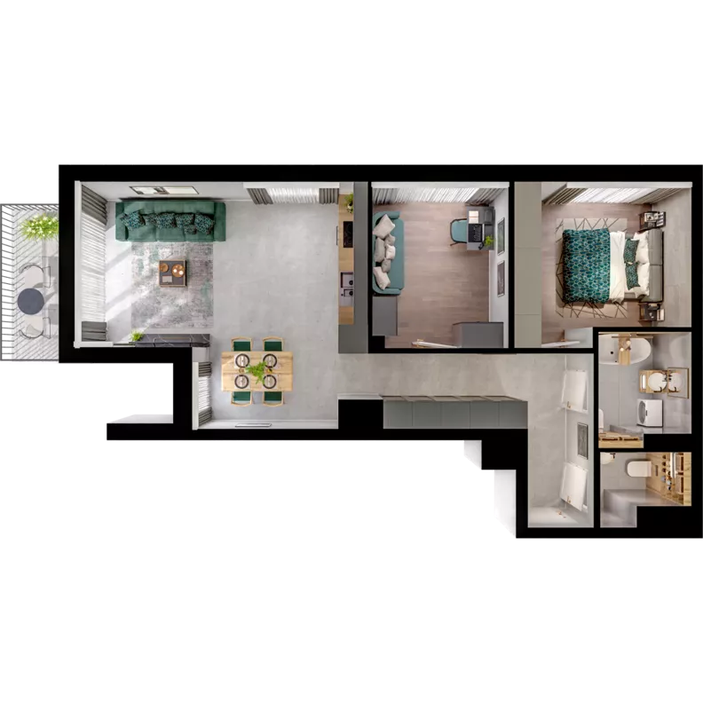 3 pokoje, mieszkanie 63,96 m², piętro 3, oferta nr CCW/S22/31, Centrum Chwarzno - Wiczlino , Gdynia, Chwarzno-Wiczlino, ul. Fregatowa