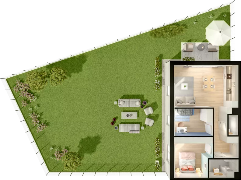 3 pokoje, mieszkanie 57,64 m², parter, oferta nr WW/B4/3, Welocity Wiczlino, Gdynia, Chwarzno-Wiczlino, ul. Jana Kazimierza