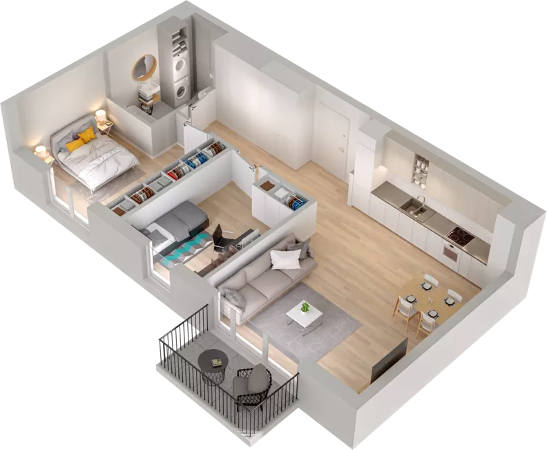 3 pokoje, mieszkanie 59,61 m², piętro 1, oferta nr WW/B4/22, Welocity Wiczlino, Gdynia, Chwarzno-Wiczlino, ul. Jana Kazimierza