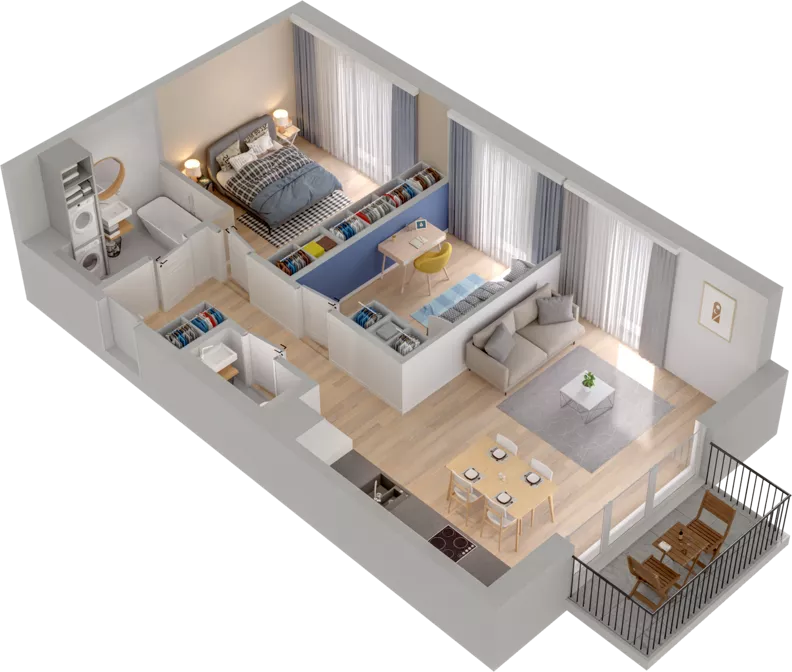 3 pokoje, mieszkanie 57,64 m², piętro 2, oferta nr WW/B4/31, Welocity Wiczlino, Gdynia, Chwarzno-Wiczlino, ul. Jana Kazimierza