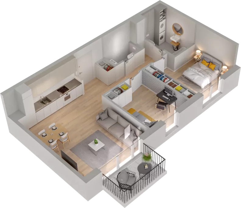 3 pokoje, mieszkanie 59,26 m², piętro 2, oferta nr WW/B5/30, Welocity Wiczlino, Gdynia, Chwarzno-Wiczlino, ul. Jana Kazimierza