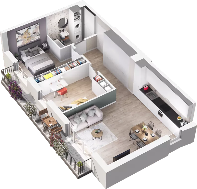 3 pokoje, mieszkanie 62,50 m², piętro 1, oferta nr WW/B1/7, Welocity Wiczlino, Gdynia, Chwarzno-Wiczlino, ul. Jana Kazimierza