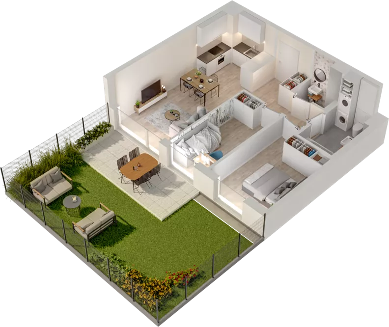3 pokoje, mieszkanie 54,44 m², parter, oferta nr WO/P33/2, Wiszące Ogrody, Gdańsk, Jasień, Kiełpinek, ul. Przytulna