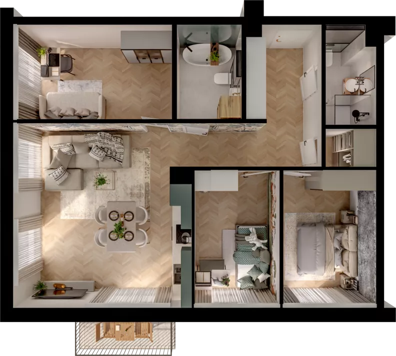 4 pokoje, mieszkanie 73,32 m², piętro 1, oferta nr WL/D33/11, Wiczlino Lyceum, Gdynia, Chwarzno-Wiczlino, Wiczlino, ul. Danusi 31