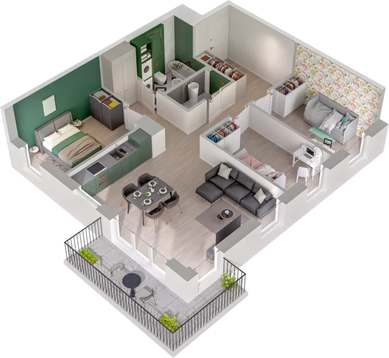 4 pokoje, mieszkanie 74,84 m², piętro 1, oferta nr CCW/S20/12, Centrum Chwarzno - Wiczlino , Gdynia, Chwarzno-Wiczlino, ul. Fregatowa