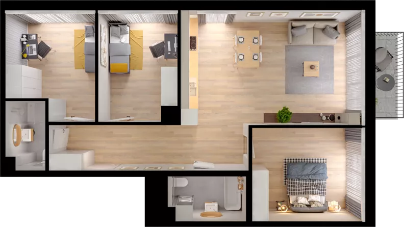 4 pokoje, mieszkanie 80,06 m², piętro 2, oferta nr WW/B4/37, Welocity Wiczlino, Gdynia, Chwarzno-Wiczlino, ul. Jana Kazimierza