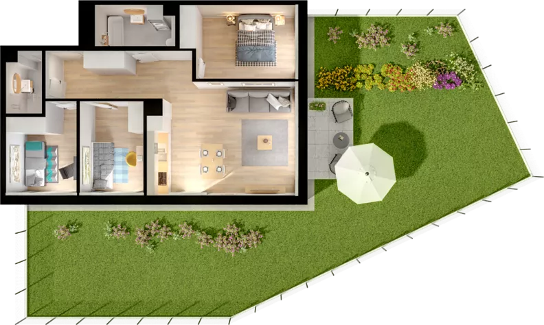 4 pokoje, mieszkanie 74,56 m², parter, oferta nr WW/B5/3, Welocity Wiczlino, Gdynia, Chwarzno-Wiczlino, ul. Jana Kazimierza